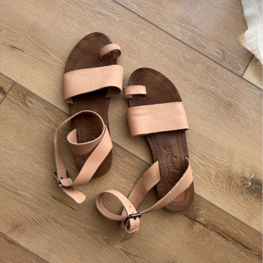 Free People Tan and Brown Around the Ankle Sandals